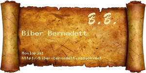 Biber Bernadett névjegykártya